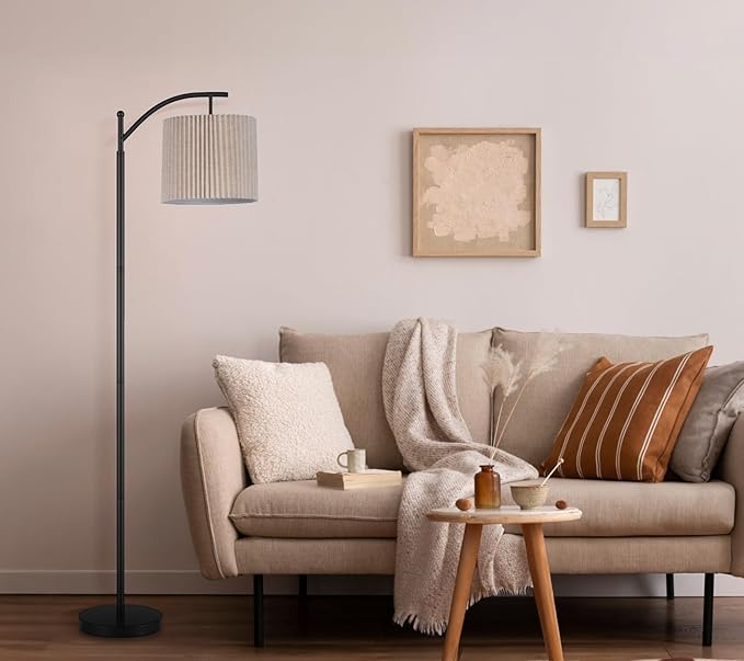 Etto Pleated Lamp Shade, 9" High, Replacement Lampshade for Empire and Drum Floor Lamps, Fits Multiple Styles, Effortless Setup(Beige Linen)