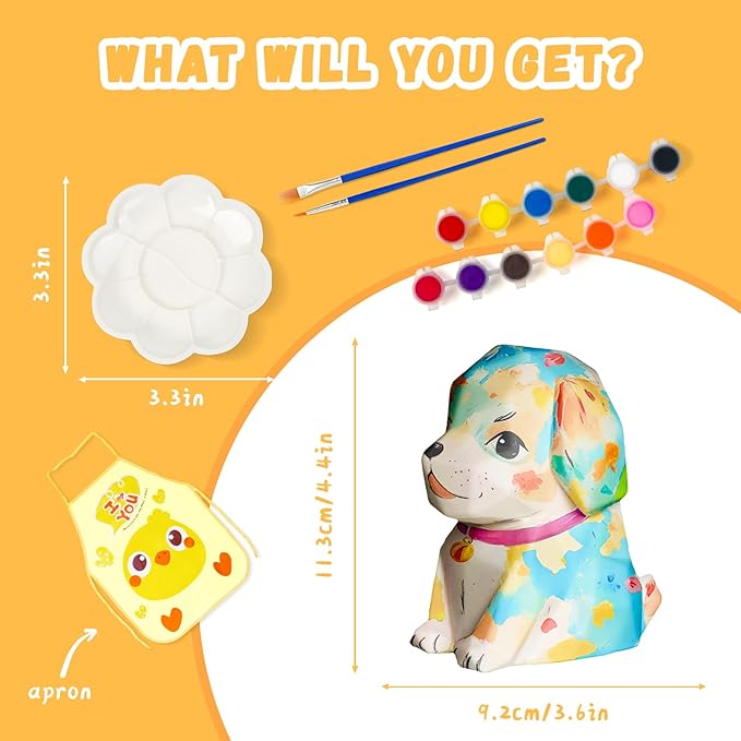 Paint Your Own Dog Lamp Kit, DIY 3D Dog Night Light, Art Supplies Arts and Crafts for Kids Ages 8-12, Creativity Painting Kit Toy for Girl Boy Teen, Kids Birthday Gift Ages 3 4 5 6 7 8 9 10 11 12+
