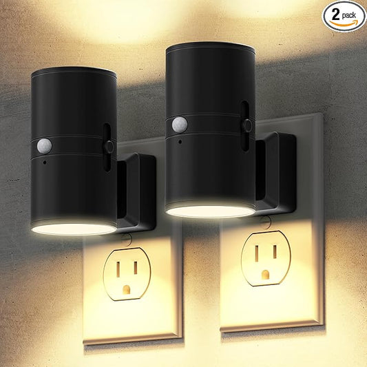 Briignite Motion Sensor Night Light,2 Pack Motion Activated Plug in Night Lights, 0-100LM Dimmable Soft White 3000K, Motion Sensor Light Indoor for Bathroom Hallway Bedroom Stairway Kid Elderly Pet