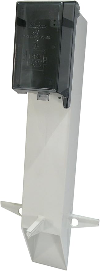 GPD19W-1 Gard-N-Post Low-Profile Outdoor Landscape Lighting Post Enclosure with Outlet Cover, 19.5-Inch, White, 1-Pack