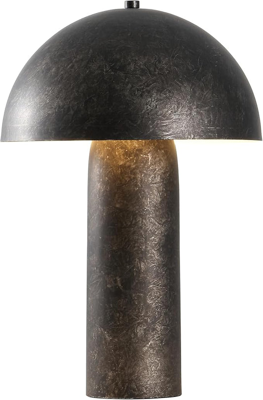 SAFAVIEH Lighting Collection Industrial Kenny Antique Black 21-inch Mushroom Table Lamp for Bedroom, Living Room, Home Office, Desk, Nightstand (LED Bulb Included)