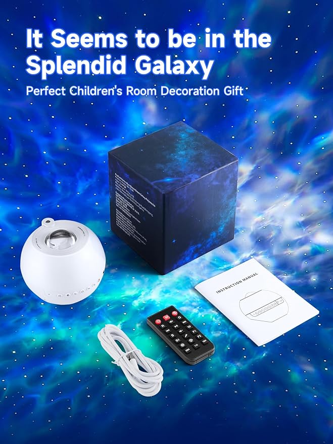 One Fire Galaxy Projector for Bedroom, 15 Colors+15 White Noise+ Bluetooth Star Projector Night Light for Kids Christmas Gifts for Teen Boys Gifts Women Gifts for Teenage Room Decor Girls Lava Lamp