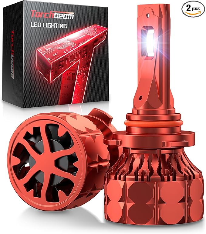Torchbeam 9006/HB4 Bulbs T7, 68,000LM 9006/HB4 Brighter Light Bulbs for ATVS, 6500K Bulbs with High Speed Cooling Fan, Over 60000 Hours Lifelong, Easy 5Min Installation Fog Light Bulbs, Pack of 2