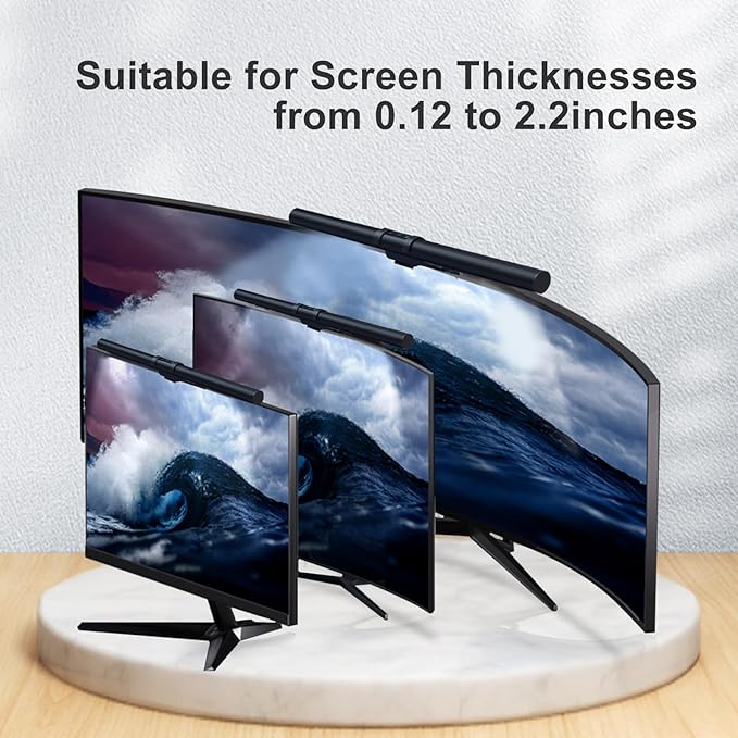 Monitor Light Bar, Fit for Curved/Flat Monitor, Eye-Care USB Computer Lamp Dimmable Screen Light Bar with Auto-On/Off, No Glare Desk Lamp for Screen Home Office