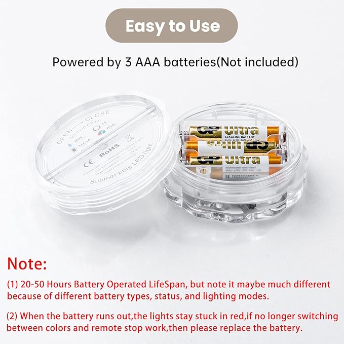Boat Lights Wireless, Battery Powered Operated Marine Led Interior Light for Boat Deck Courtesy Light, for Fishing Pontoon Sailboat Kayak, Remote Control Multi Color Changing, RGB, 4PCS