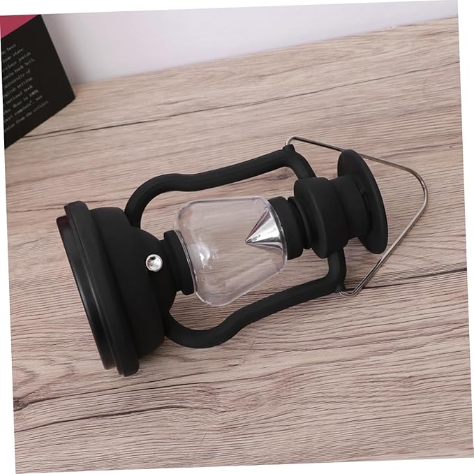 USB Rechargeable Solar Retro Horse Light Hand Crank Powered Multi Function Camping Lantern for Outdoor Use Portable LED Tent Light Black