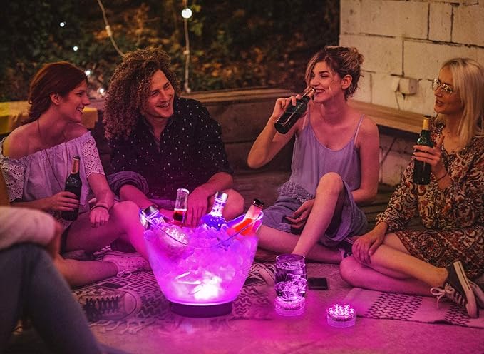 Submersible LED Lights Remote Control, RGB Multi Color Changing Waterproof Light for Pool, Vase Base, Spa, Aquarium, Pond, Hot Tub, Decoration, Party, 4-Pack