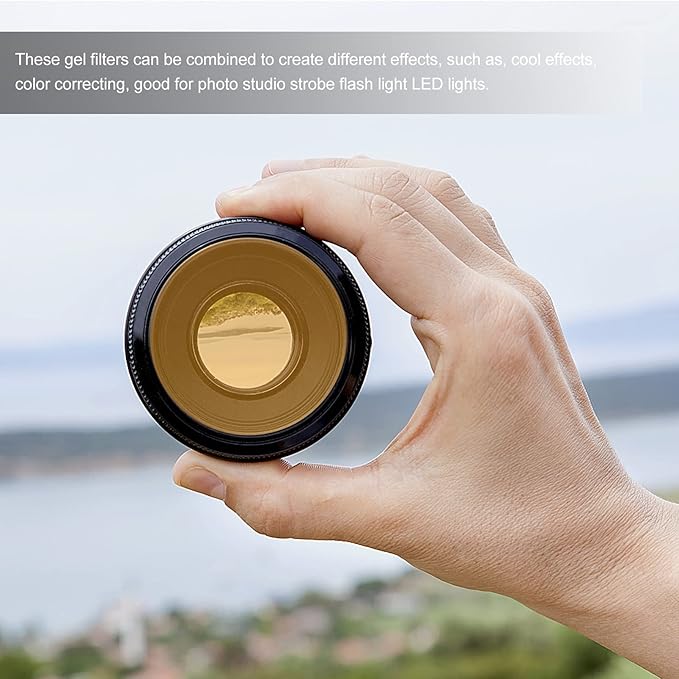 Sunset Ambient Light Film 2.6 Inch Transparent Orange Filter Sheet for Atmosphere Lighting and Multi-Color Sunset Lamp Effects