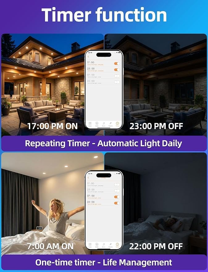 Retrofit LED Recessed Lighting 5/6 Inch, Color Changing, 13W Bluetooth APP Control, Color Temperature Tunable 2700K-6000K, ETL (6 Pack)
