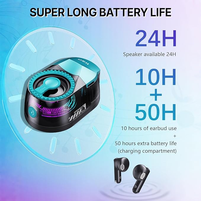 Magnetic Bluetooth Speaker with Wireless Earbuds, Portable Mini Speaker with RGB Lights, Bluetooth 5.4, Magnetic Mount, Pocket Size for Outdoor Sports (Pink)