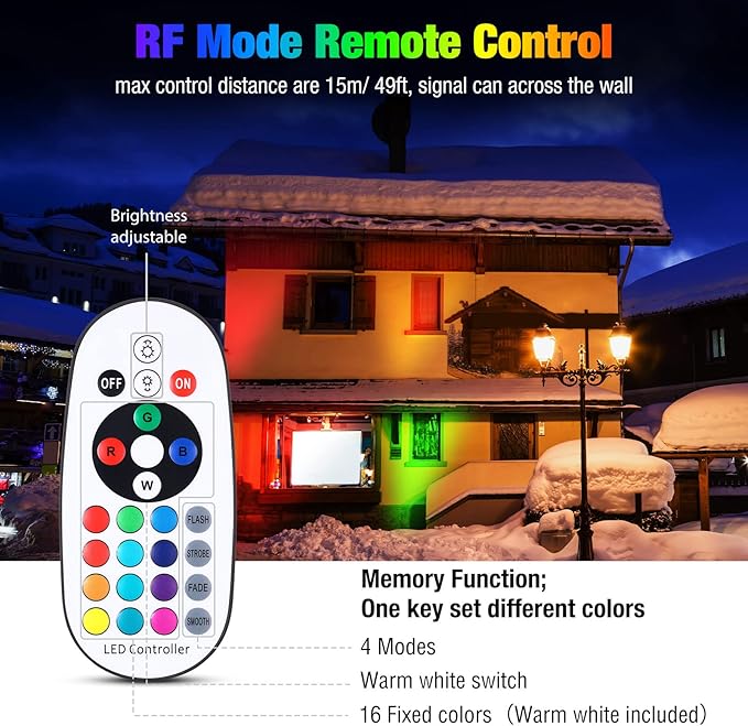 Tuanse 8 Pack Low Voltage Landscape Lights with 16 Connectors and 1 Remotes, RGBW Colored LED Well Lighting 12v-24v Waterproof Outdoor in Ground Lights for Garden Pathway Deck