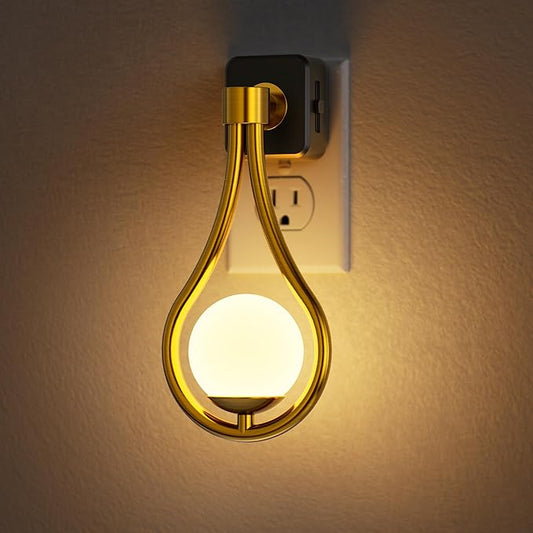 Briignite LED Night Light, Night Lights Plug into Wall, 0-100LM Dimmable Nightlight, 330° Rotating with Dusk to Dawn Sensor, Adjustable Brightness for Kids, Bathroom, Bedroom, Hallway, Stairway