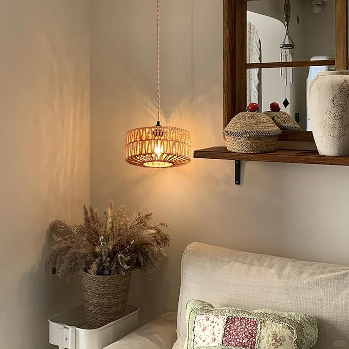 Industrial 15ft Pendant Light Cord -Plug in Hanging Light Fixture, 15FT Farmhouse Pendant Lamp Lights with Switch Cord for Kitchen Island Bedroom Living Room