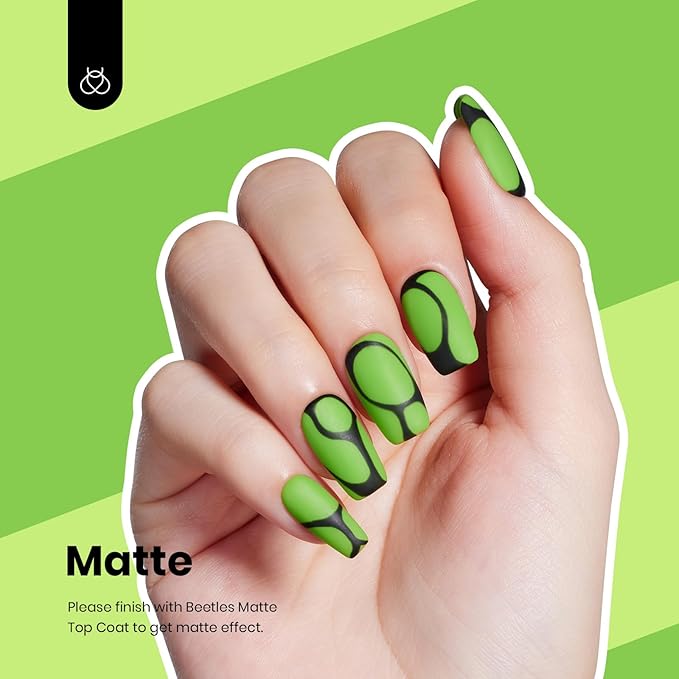Beetles Forest Green Gel Polish - 15ml Lime Green Gel Polish Solid Neon Color Soak Off LED UV Manicure St Patricks Day Nails Art Design Salon Home DIY for Women & Girls
