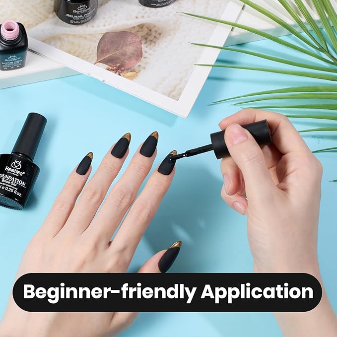 Beetles Black Gel Nail Polish -15ml Audrey Black Gel Polish Soak Off UV LED Needed Nail Art Manicure Salon DIY Design at Home Gifts for Woman