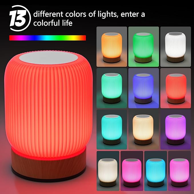 Red Light Therapy Lamp for Sleep, Helps Promote Sleep, Touch Switch Remote Control Switch, Brightness Adjustment, Multi-Color Mood Lighting