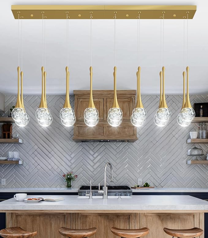 16 Lights Modern Glam Crystal Chandelier for High Ceiling LED Dimmable Pendant Light for Staircase Foyer Enterway Living Room Chandelier Lighting Gold