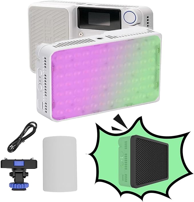 Amaran Ace 25c RGB LED Video Light with Grid, Full Color 2300-10000K Bi-Color,4500mAh Rechargeable Battery & PD Fast Charging,Portable for Photography/Filmmaking/Vlogging (White)