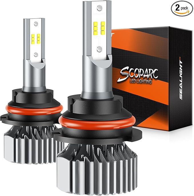 SEALIGHT S1 9007/HB5 Bulbs 32000LM Super Bright, Real 1:1 Design 9007 Light Bulbs, No Fan No Noise HB5, 6000K Cool White Bulbs, 3min Plug and Play, IP67 Waterproof, Pack of 2