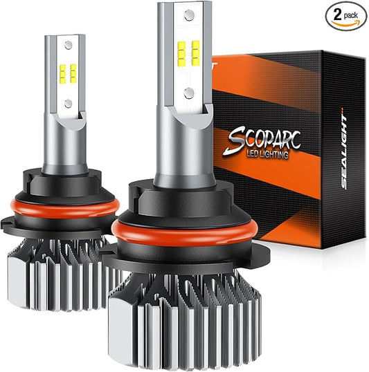 SEALIGHT S1 9007/HB5 Bulbs 32000LM Super Bright, Real 1:1 Design 9007 Light Bulbs, No Fan No Noise HB5, 6000K Cool White Bulbs, 3min Plug and Play, IP67 Waterproof, Pack of 2