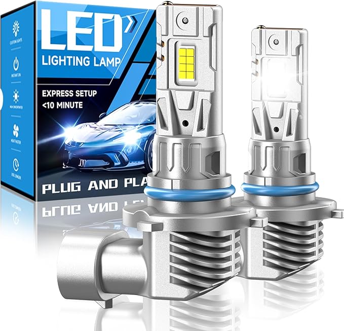 9005 Fog Light Bulbs or DRL, 700% Brighter Fanless H10 9145 Fog Lamp Replacement, 6000K Cool Wihte, Real 1:1 Mini Size Design, Plug and Play, Pack of 2