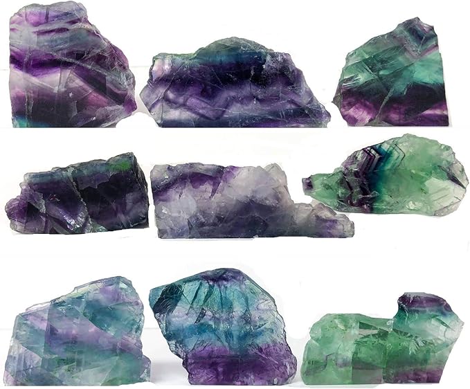 Zenkeeper 1 Lb Large Rough Fluorite Stone Raw Fluorite Crystal Stone Natural Rainbow Fluorite Purple Fluorite Green Fluorite Crystal Stone Mineral Specimen Gemstone Healing Crystals and Stones