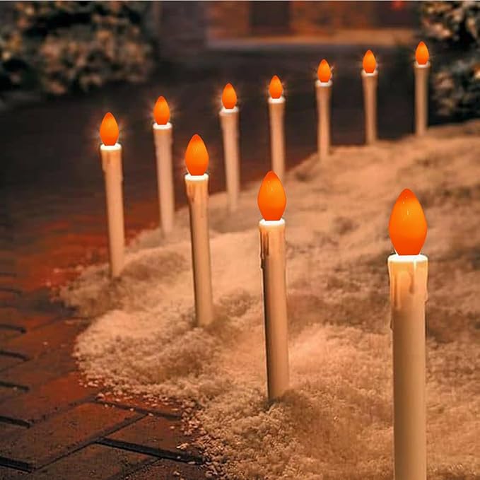 25 Pack C7 LED Halloween Orange Replacement Lights Bulbs, Vintage Orange Ceramic LED Christmas Bulbs for Outdoor Patio String Lights, E12 Candelabra Base, 0.6 Watt Saving Enengy Night Lights Bulbs
