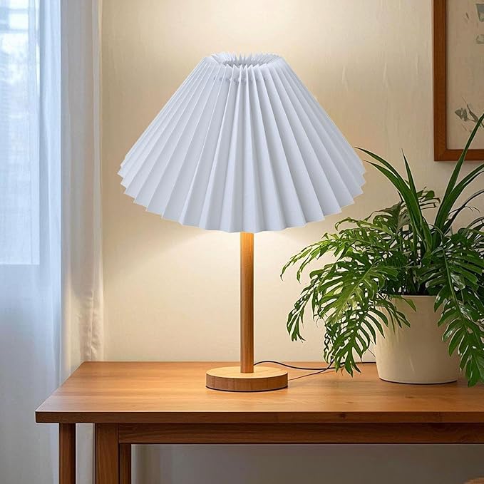 Pleated Table Lamp Shade Replacement Home Decor Lighting Fixtures Light Cover Floor Lamp Shade for Office, White