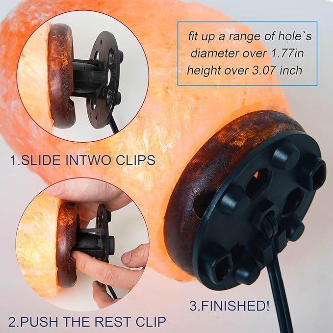 Himalayan Salt Lamp Cord Replacement with Dimmer Switch(2-Pack) and E12 Halogen Salt Lamp Bulbs(6-Pack)