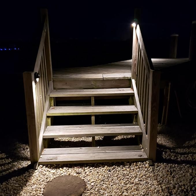 LED Low Voltage Deck Lights 3.74 Inch Landscape Lighting Fence Lights 2700K 180LM 12-24V AC/DC Aluminum Oil Rubbed Bronze Outdoor Step Light 2.5W IP65 with Wire Nuts 4FT Corded, 12 Pack