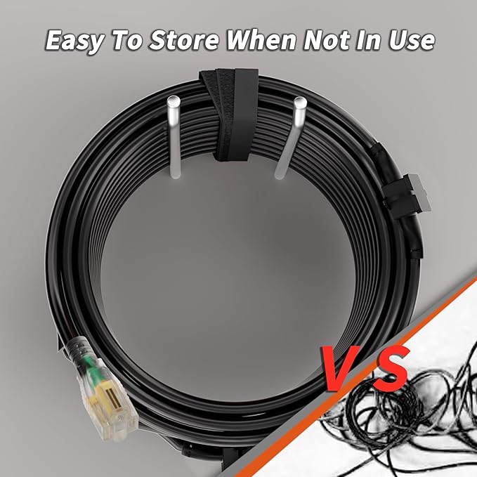 25 FT Outdoor Extension Cord with Multiple Outlets, 14/3 Gauge Heavy Duty Extension Cord Evenly Spaced 3 Outlets Plugs Black with Lighted Waterproof, 15AMP 1875W 125V 14AWG SJTW, ETL Listed.