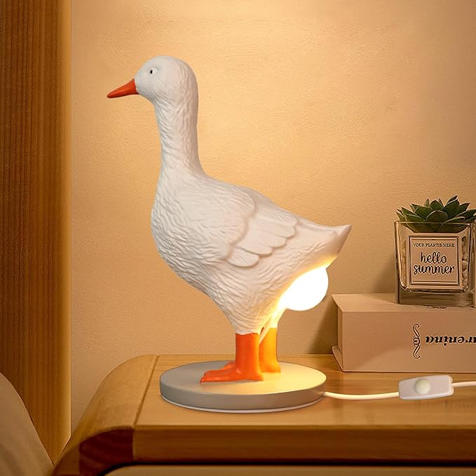 Ammonite Duck Egg Lamp,3D Laying Egg Light, Funny Resin Night Light Lifelike LED Egg Lamp, with USB, Warm Light Table Lamp,Easter Christmas Birthday Gift
