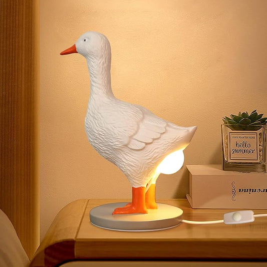 Ammonite Duck Egg Lamp,3D Laying Egg Light, Funny Resin Night Light Lifelike LED Egg Lamp, with USB, Warm Light Table Lamp,Easter Christmas Birthday Gift
