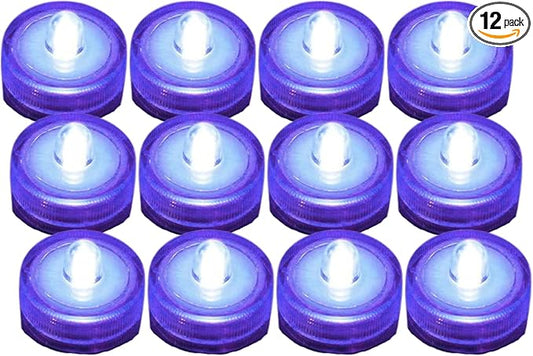 12 Packs Purple Flameless Candles Led Tea Lights I 200+Hours Electric Tea Lights Candles Battery Operated I Waterproof Tealight Candless for Votive, Centerpieces for Tables Decorations, Wedding Decor