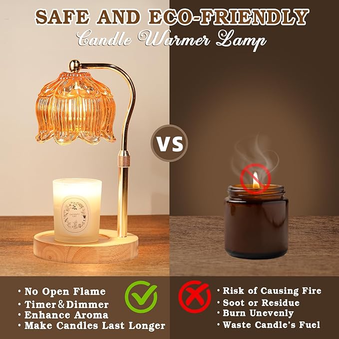 Candle Warmer Lamp for Yankee Jar Candles, Height Adjustable Candle Warming Lamp with Timer, Birthday Gifts for Women Her Wife, Mom Gifts, House Warming Gift New Home Decor