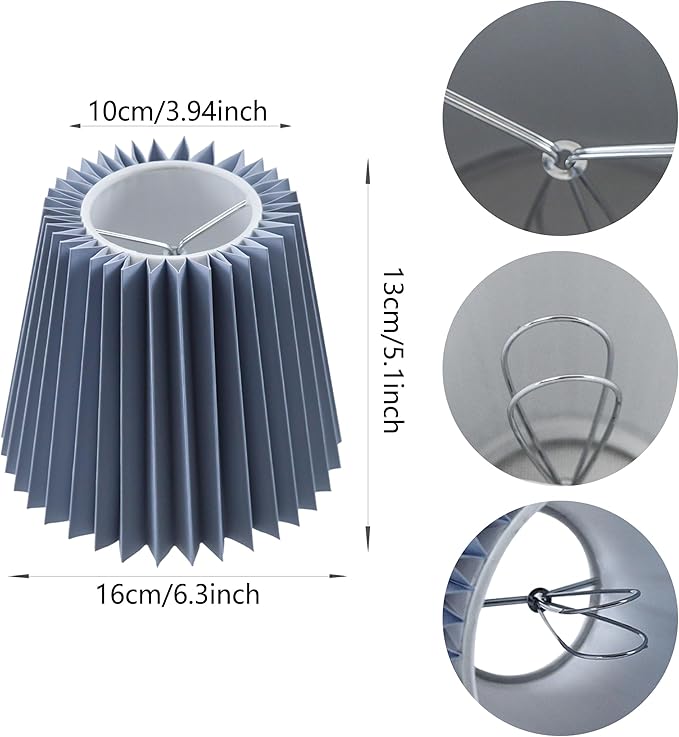 Small pleated lampshade chandelier shades set of 6. Lampshade for Wall Lamp.chandelier shades.small table lamps.For Cutting Edge bulbs.light bulb shade.chandelier light covers.4" X 5" X 6"