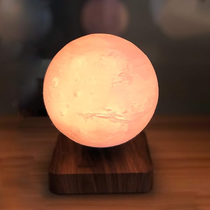 ACEDOAMARE Night Light Moon Light Magnetic Floating Planet Lamp Interior 3D Print LED Bedside Nursing Creative Gift Table Lamp (18cm Mars)
