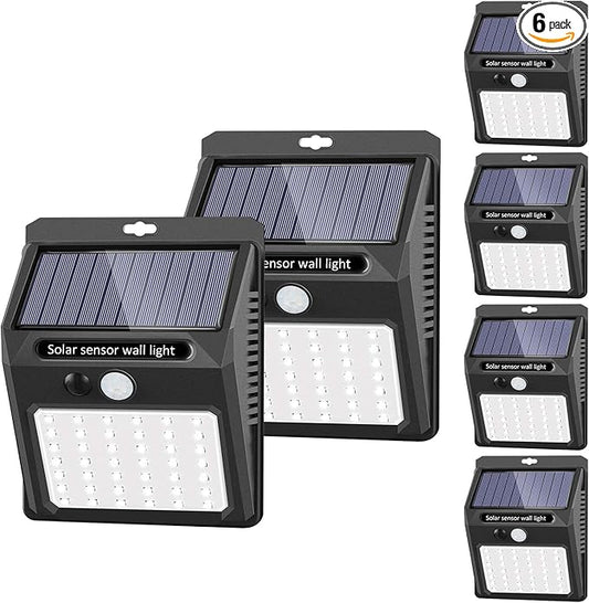 Solar Lights Outdoor [6Pack/3Modes], Solar Security Lights Solar Motion Sensor Lights Waterproof Outdoor Lights for Garden Fence Patio Garage