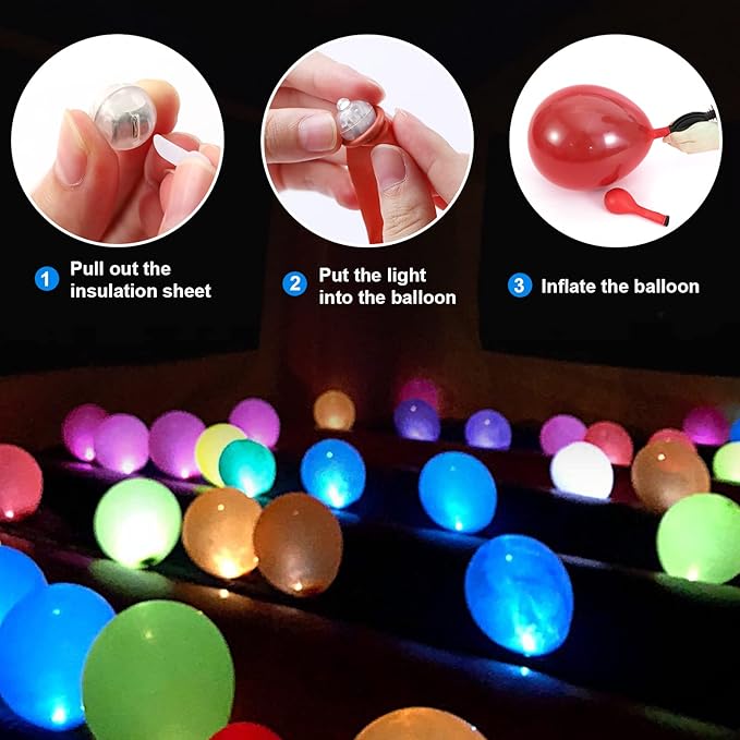 ZGWJ 100PCs Green Balloon Lights Mini, Battery Powered, Long Standby Time Waterproof Tiny Led Round Light for Paper Lantern Balloon Party Easter Eggs Wedding Christmas Halloween Decorations