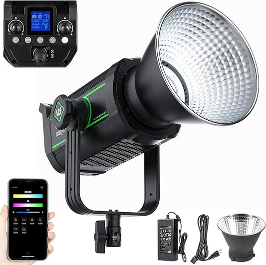 Weeylite 200W 5600K LED Video Light, Continuous Output Photography Lighting with CRI 95+TLCI 97+,79000 Lux@1M Bowens Mount & App Control for Video Recording Portrait Wedding Outdoor Shooting YouTube