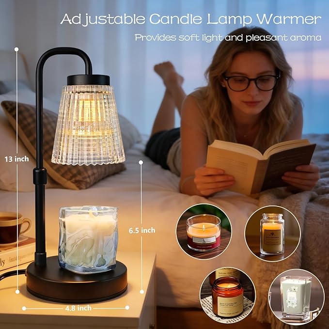 Adjustable Candle Warmer Lamp with Timer: Birthday Valentine Galentine Gifts for Women for House Warming Gifts New Home Decor - Wax Melt Warmer for Jar Candles