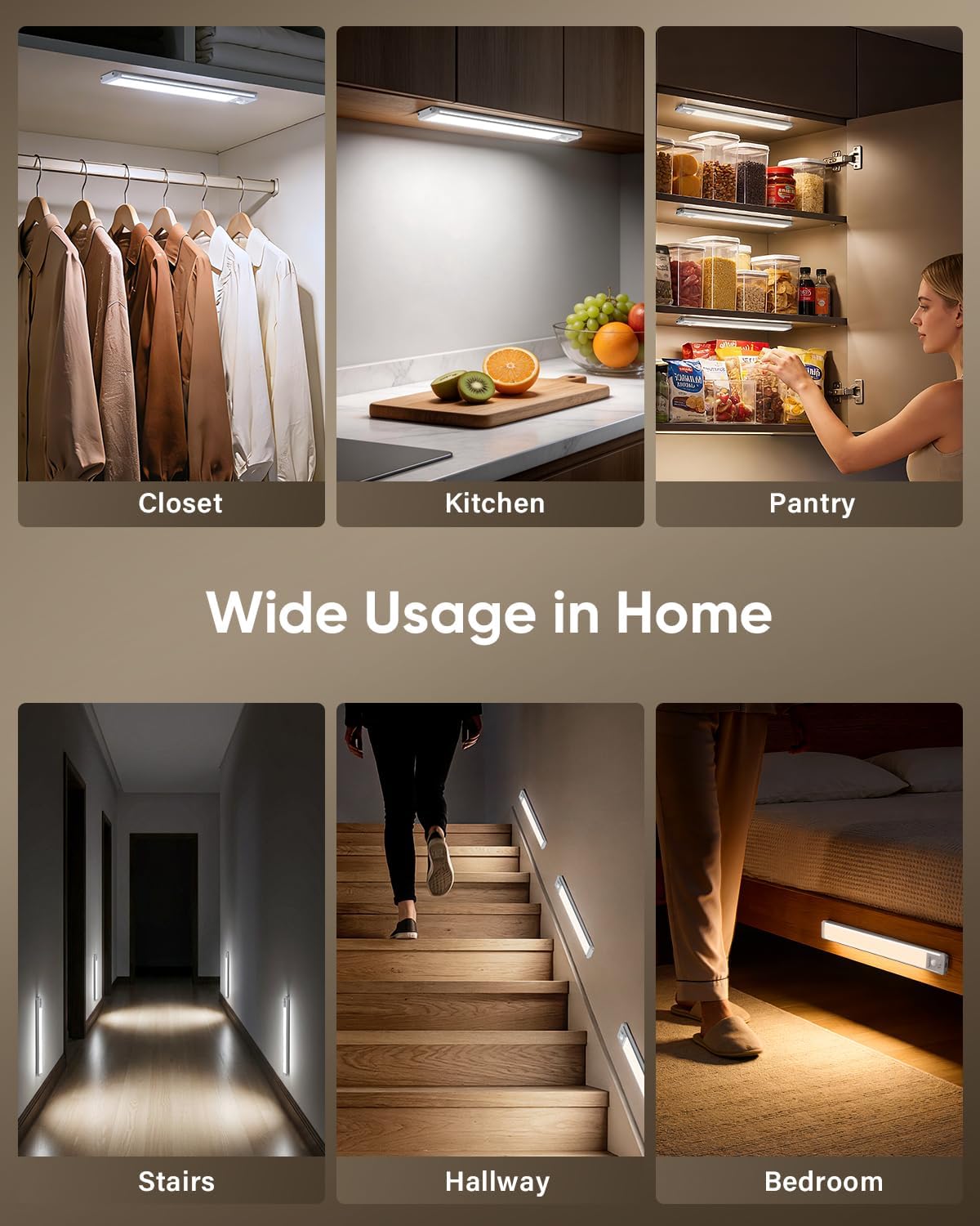 MCGOR Under Cabinet Light – Motion Sensor LED, 3-Pack