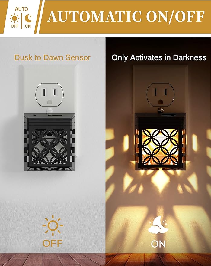 DORESshop Plug in Night Light [2 Pack], Night Lights Plug Into Wall, Dusk to Dawn Sensor Night Lights, Adjustable Brightness, Decorative Nightlight for Bathroom, Hallway, Stairway, Soft White