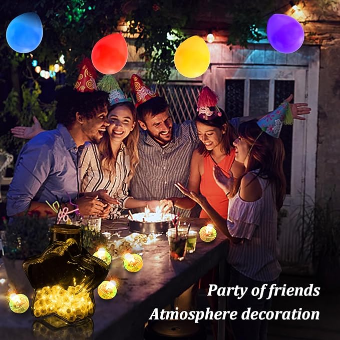 AIKEI 200pcs LED Balloon Lights,Mini Balls Lights,Long Standby Time Party Lamps,Waterproof for Paper Lantern,Easter Eggs Decor, Halloween Wedding Birthday Party Decoration (White+Warm White, 200pcs)
