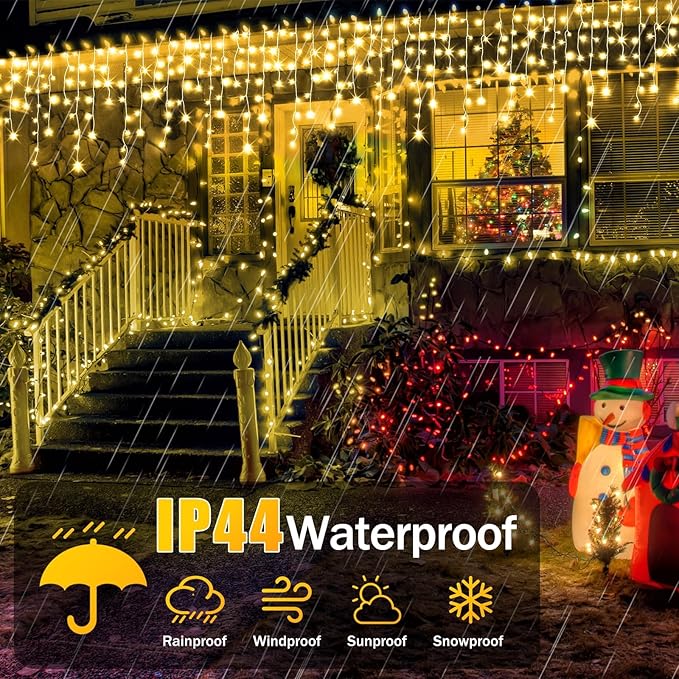 164FT Christmas Lights Outdoor Decorations 1512LED Fairy String Light 12 Lighting Modes with Timer Memory Waterproof Christmas Light for Yard Roof Party Holiday Wedding Garden Decor