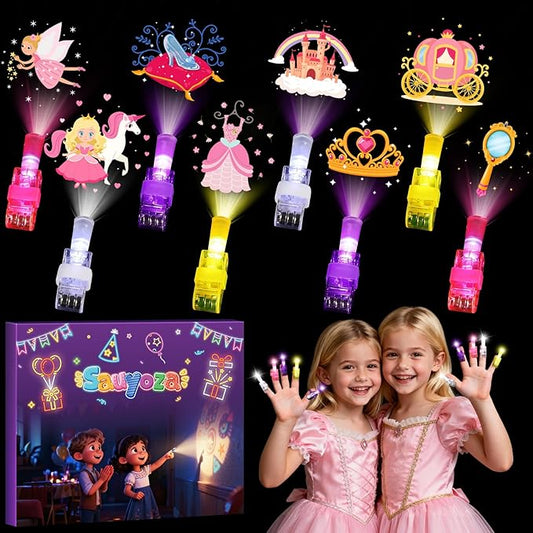 36 Pcs Princess Party Favors LED Finger Lights for Grils, Glow in the Dark Birthday Party Supplies, Goodie Bag Stuffers Classroom Treasure Box Prizes