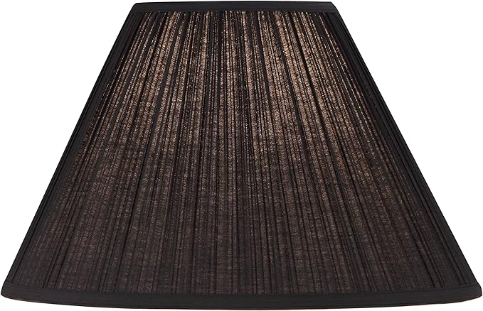 Aspen Creative 33142, Mushroom Pleated Traditional Spider Lamp Shade, Black, 7" Top x 17" Bottom x 11-1/2" Slant