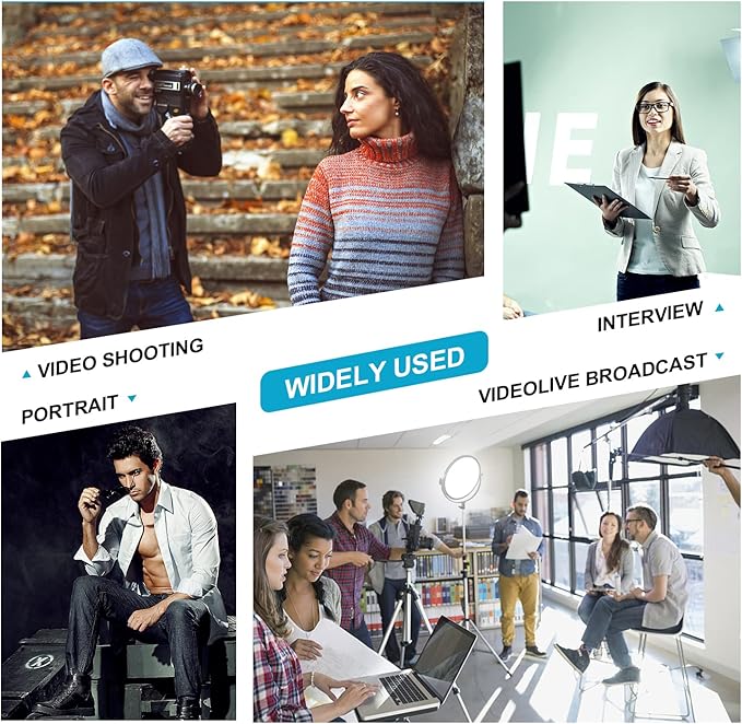 GVM Key Light, 14" LED Video Light with APP Control, Bi-Color Round Lighting, Ultra Thin 60W 3200-5600K Dimmable LED Soft Light with Table Stand for Gaming Studio YouTube Wedding Live Streaming