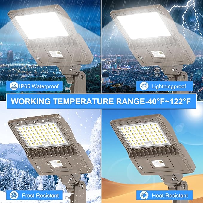 480V LED Parking Lot Light 240W 33600LM UL DLC Listed LED Street Light IP65 5000K Commercial Shoebox Light for Stadium Driveway (277-480VAC Input)