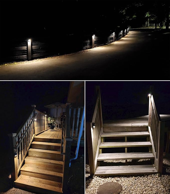 LED Low Voltage Deck Lights 3.74 Inch Landscape Lighting Fence Lights 2700K 180LM 12-24V AC/DC Aluminum Oil Rubbed Bronze Outdoor Step Light 2.5W IP65 with Wire Nuts 4FT Corded, 12 Pack